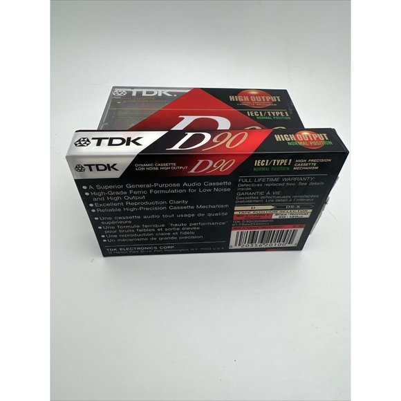 (4) TDK D-90 Blank Audio Cassette Tapes Slimline Eco Case 90 Min High Output Lot - Picture 3 of 3